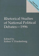 Rhetorical studies of national political debates-- 1996 /
