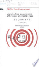 EMF in your environment : magnetic field measurements of everyday electrical devices.