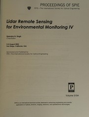 Lidar remote sensing for environmental monitoring IV : 3-4 August 2003, San Diego, California, USA /