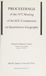 Proceedings of the 1972 meeting of the IGU Commission on Quantitative Geography.