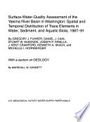 Surface-water-quality assessment of the Yakima River basin in Washington : spatial and temporal distribution of trace elements in water, sediment, and aquatic biota, 1987-91 /