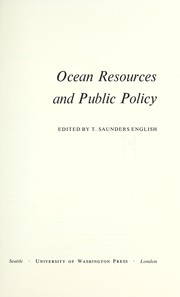 Ocean resources and public policy /