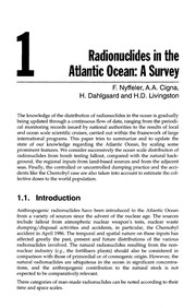 Radionuclides in the oceans : inputs and inventories /