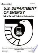 Accessing U.S. Department of Energy scientific and technical information : electronic publications in the Federal Depository Library Program : pilot project report.
