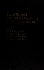 Social science content for preparing educational leaders /