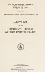 Abstract of the Fifteenth census of the United States /