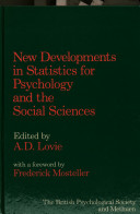 New developments in statistics for psychology and the social sciences /