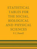 Statistical tables for the social, biological and physical sciences /