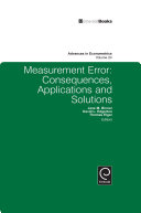Measurement error : consequences, applications and solutions /