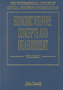 Economic welfare : concepts and measurement /