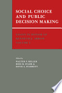 Social choice and public decision making /