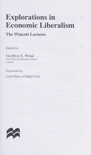 Explorations in economic liberalism : the Wincott lectures /