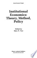 Institutional economics : theory, method, policy /