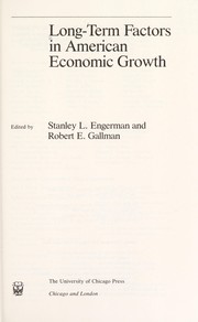 Long-term factors in American economic growth /