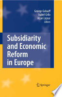 Subsidiarity and economic reform in Europe /