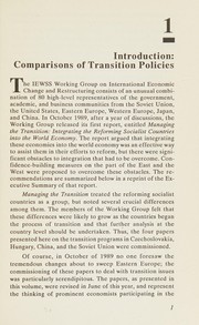 The End of central planning? : socialist economies in transition : the cases of Czechoslovakia, Hungary, China, and the Soviet Union /