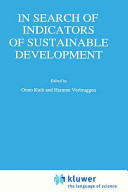 In search of indicators of sustainable development /