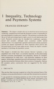 Work, income, and inequality : payment systems in the Third World /