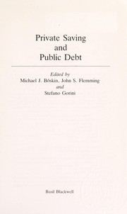 Private saving and public debt /