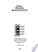 Small Business Administration : accompanying report of the National Performance Review.