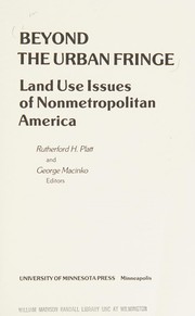 Beyond the urban fringe : land use issues of nonmetropolitan America /