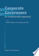 Corporate governance : an institutionalist approach /