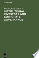 Institutional investors and corporate governance /