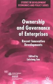 Ownership and governance of enterprises : recent innovative developments /