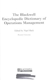 The Blackwell encyclopedia of management /