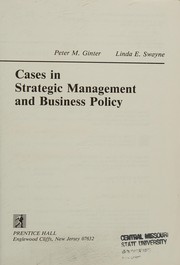 Cases in strategic management and business policy /