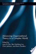 Advancing organizational theory in a complex world /