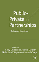 Public-private partnerships : policy and experience /