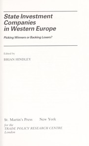 State investment companies in Western Europe : picking winners or backing losers? /