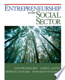 Entrepreneurship in the social sector /