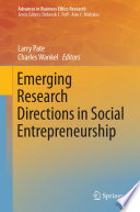 Emerging research directions in social entrepreneurship /
