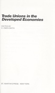 Trade unions in the developed economies /