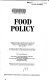 Food policy.