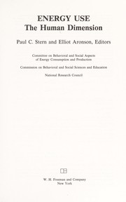 Energy use : the human dimension /