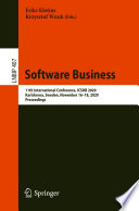 Software Business : 11th International Conference, ICSOB 2020, Karlskrona, Sweden, November 16-18, 2020, Proceedings /