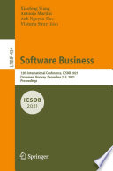 Software Business : 12th International Conference, ICSOB 2021, Drammen, Norway, December 2-3, 2021, Proceedings /