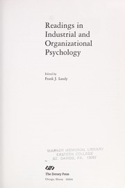 Readings in industrial and organizational psychology /