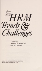 HRM, trends and challenges /