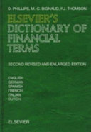 Elsevier's dictionary of financial terms : in English, German, Spanish, French, Italian, and Dutch /