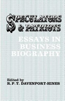 Speculators and patriots : essays in business biography /