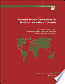 Financial sector development in sub-Saharan African countries /