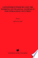 Government policies and the working of financial systems in industrialized countries /