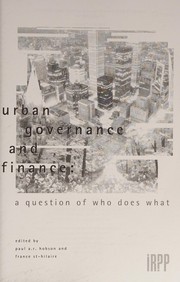 Urban governance and finance : a question of who does what /