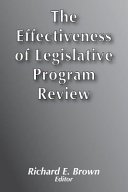 The Effectiveness of legislative program review /