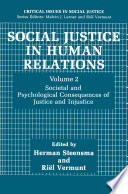 Social justice in human relations /