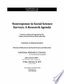 Nonresponse in social science surveys : a research agenda /